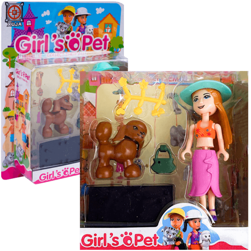 Papusa mini cu animalut si accesorii